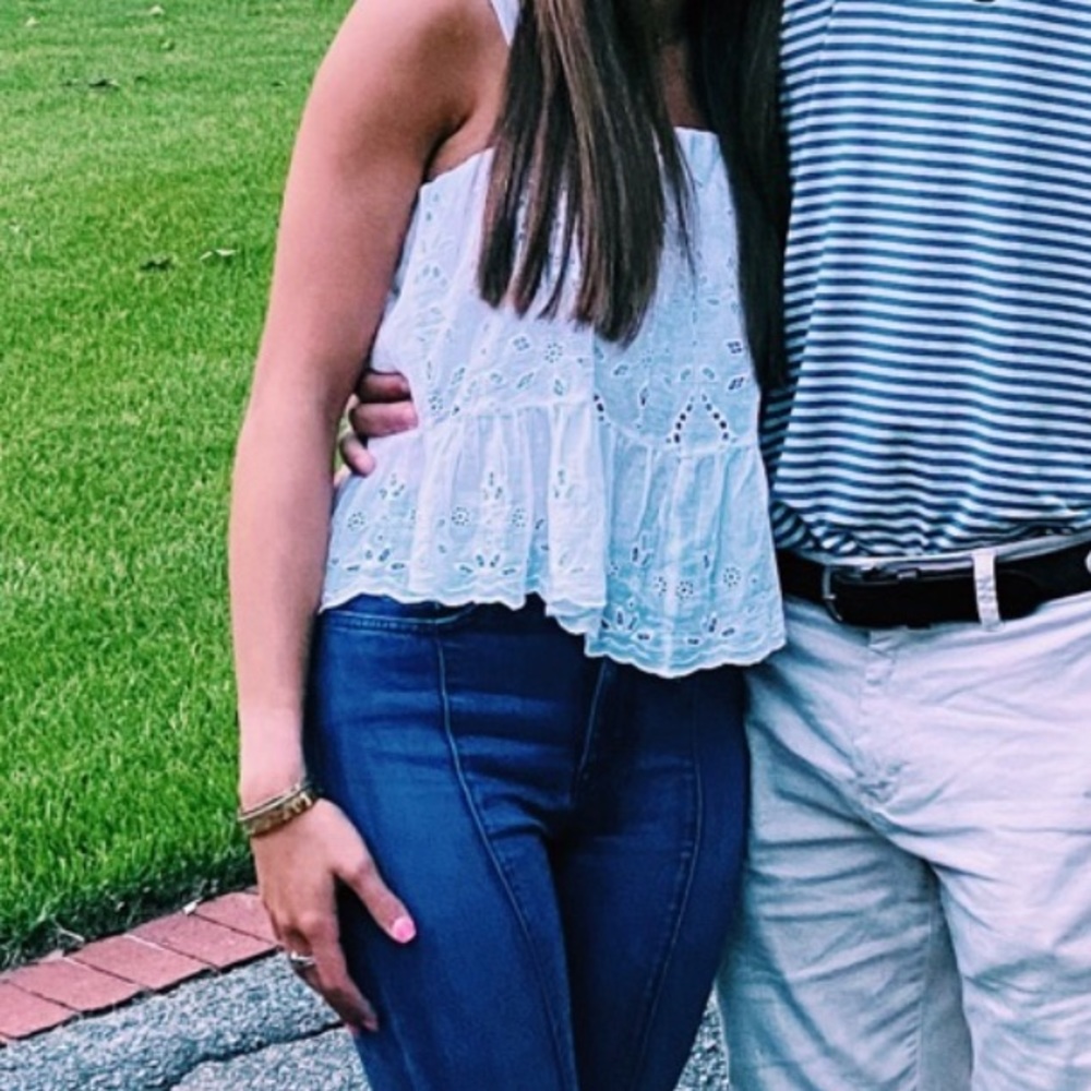 White flowy top